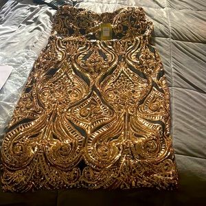 Lux City Chic gold sequin dress